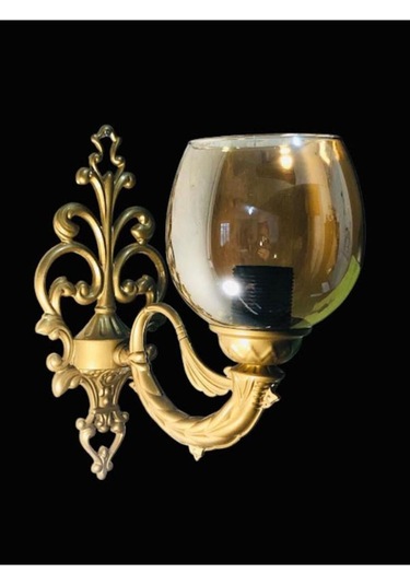 Tekli Riga Aplik Eskitme Boyalı Bal Rengi Camlı Kahverengi