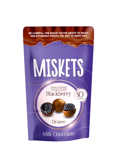 Miskets Sütlü Çikolata Kaplamalı Dondurularak Kurutulmuş Böğürtlen 80 G
