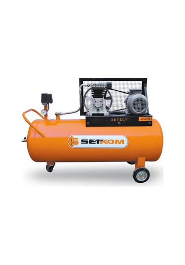 Setkom 2 HP 220 V100 LT 8 Bar - Set 20/100 - 2M Pistonlu Kompresör