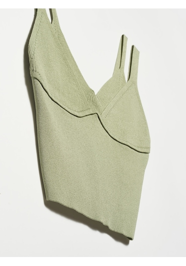 Dilvin Çift Askılı Triko Atlet  Haki