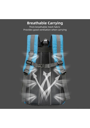 Neevoyu Taşınabilir Dış Mekan Mochilası - Su Geçirmez Nylon, Açık Hacimli, Hafif 0.53kg , Ayarlanabilir Askı, Bisiklet Turu Ve Yürüyüş İçin - Mavi Mavi