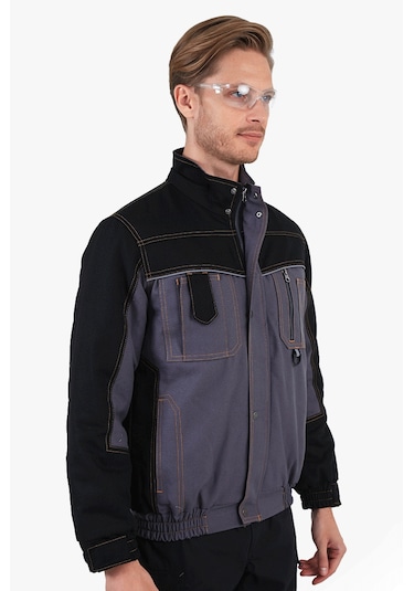 Çift Renkli Panama Mont Gri - Siyah