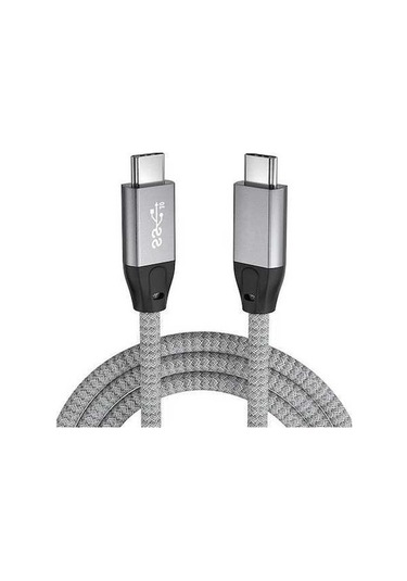 Fastbuy Usb 3.2 Type-c Erkek-erkek Kablosu, Pd 100w Hızlı Şarj, 4k Ses-video Aktarımı, Thunderbolt 3 Uyumlu, Gri, 1.5m