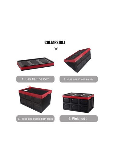 Xindoker Araba Bagajı Düzenleyici 30l Siyah Küçük Boy - Katlanabilir Abs Malzeme - Arabada Evde Kullanım Diğer