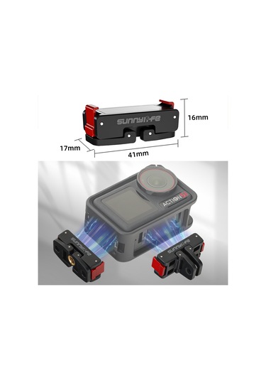 Djı Osmo Action 5 Pro / 4/3 Sunnylife Katlanabilir Manyetik Hızlı Bırakma Montaj Eylem Kamera Selfie Çubuğu Tripod Adaptörü Kam Standı Siyah