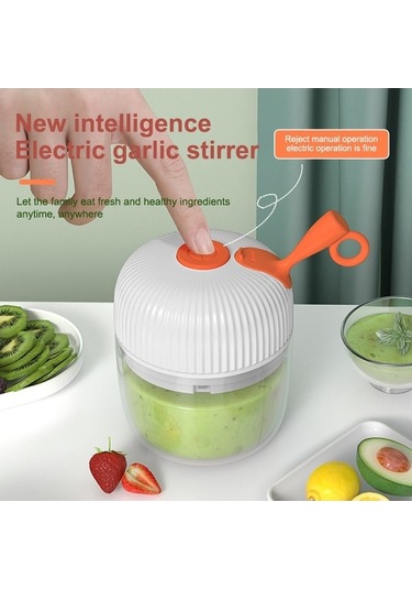 Dancemonkey Cbtx Remax Sl-bm03 Kablosuz Elektrikli Sarımsak Karıştırıcı Akülü Beyaz, Taşınabilir Mutfak Robotu Beyaz