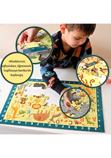 Doerkids Baby Puzzle Hayvanlar İngilizce Alfabe Eğitici Puzzle