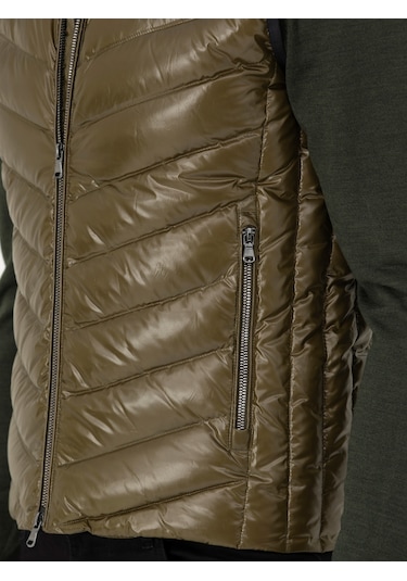 Cacharel Haki Slim Fit İnce Kapitone Mont Yelek Yesıl
