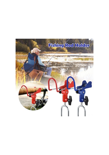 Skycity Paslanmaz Çelik Kırmızı/mavi Balıkçılık Çubuğu Tutucu, 40x14cm, 290g