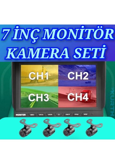 7 İnç Hybrid Monitör Ve 4 Adet Kelebek Kamera Hazır Set