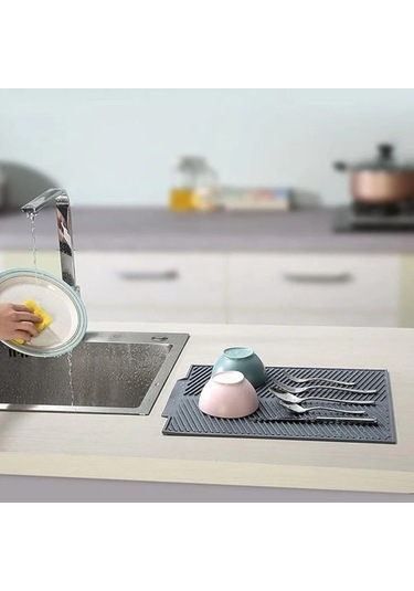 Büyük Bulaşık Kurutma Matı,silikon Bulaşık Kurutma Matı Çok Amaçlı Tezgah Üstü Mat 5365 Çok Renkli