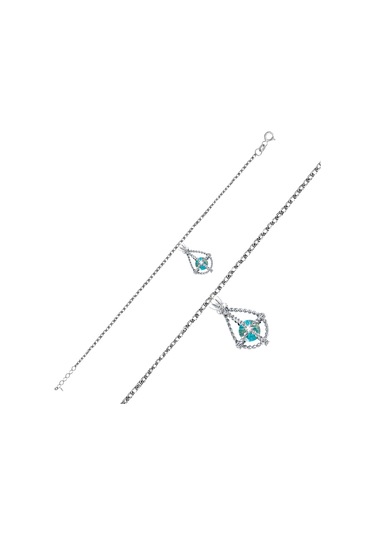 Pırlanta Lilarote Safir Taşlı Gümüş  Bileklik