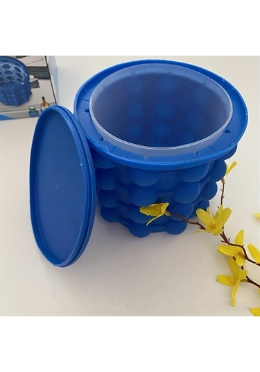 1 Adet, Plastik Buz Kovası, Hızlı Soğuk Koruma Buz Makinesi, Buz Yapma Şarap Kapları, Boyu Kovası Dairesel Buz Buz Kovası 57007246 Mavi