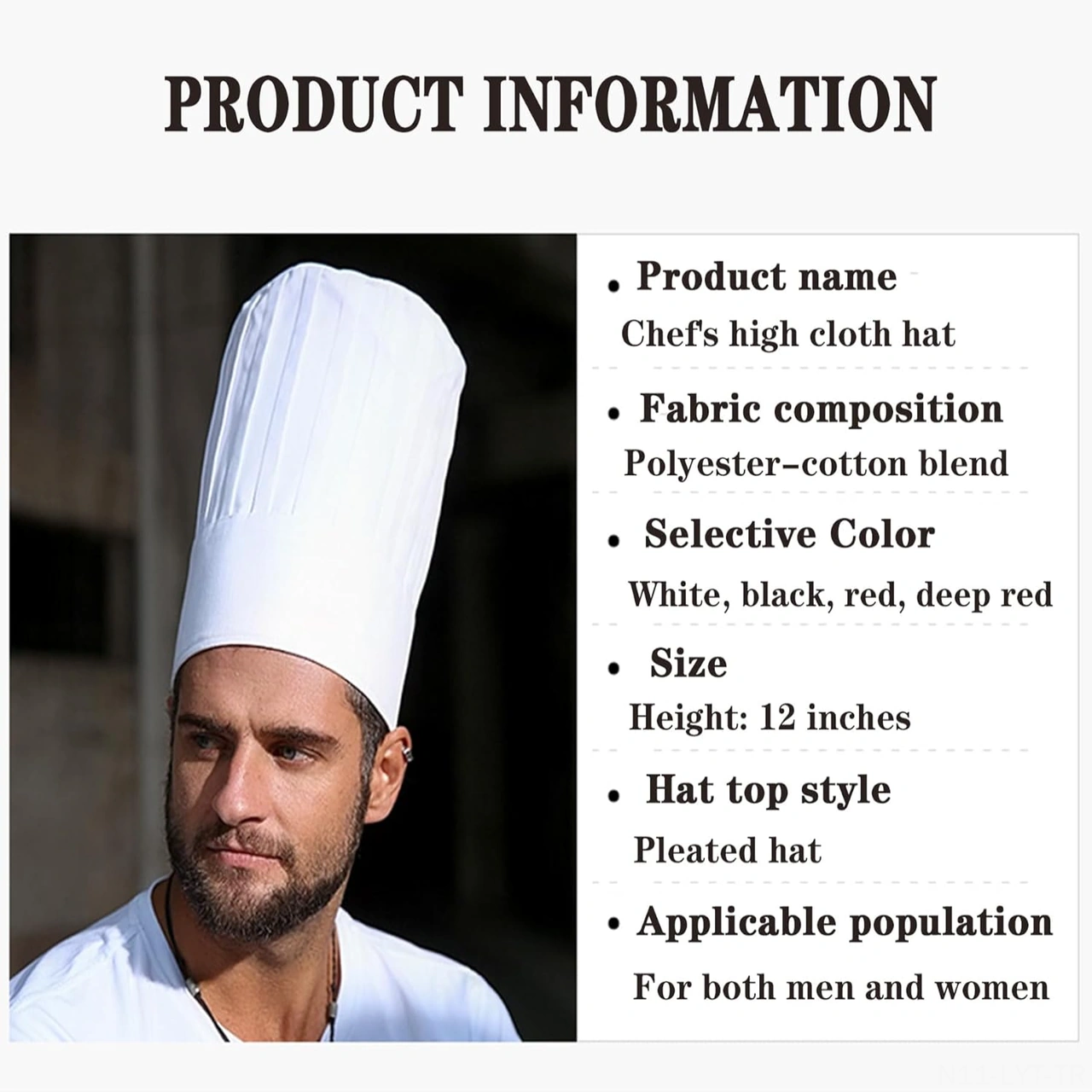 Youtek Erkek Kadın Yetişkinler İçin Esnek Kumaş Ayarlanabilir Pamuklu Mutfak Şapka, Siyah Beyaz Renkli Mutfak Çalışma Şapkası