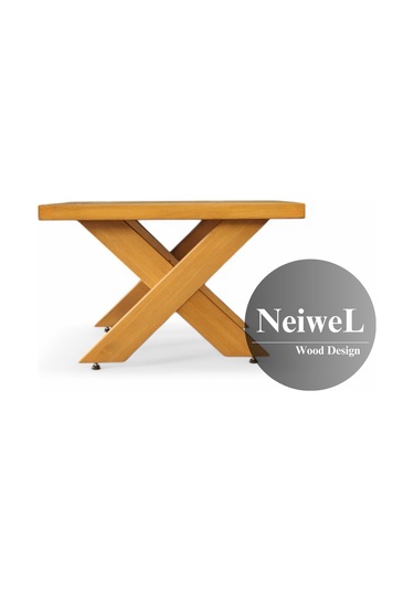 Neiwel Coel Doğal Ahşap Sehpa-90-90 Açık Ceviz