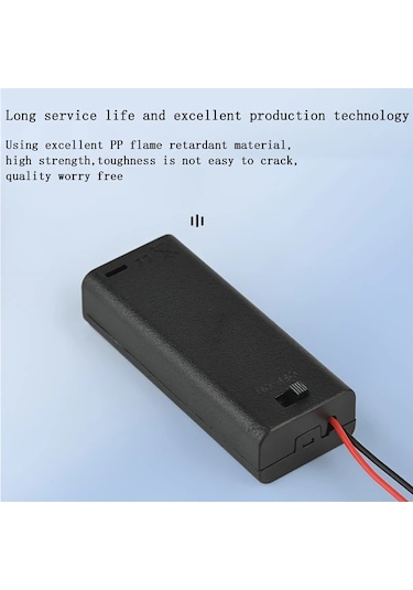 Hightower 1 2 3 4 Yuvalı Aa Pil Yuvası Açma Kapama Anahtarlı Siyah Plastik Kutu