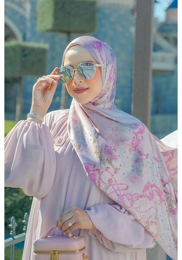 Buttonscarves Wonderland Saten Şal - Mauve Rose Pembe