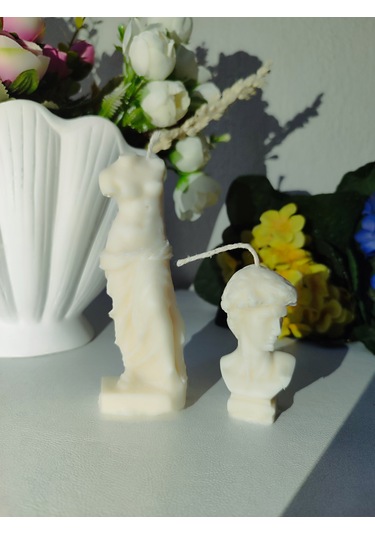 Dekoratif David Ve Venüs Heykel Mum