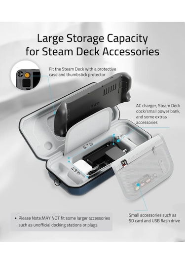 Steam Deck Oled/lcd Uyumlu Sert Taşıma Çantası, Suya Dayanıklı Mavi M52