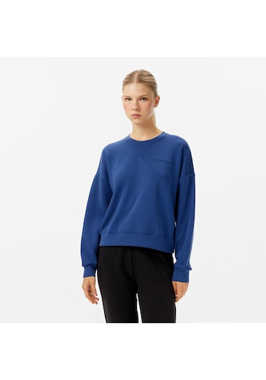 Nautica Kadın Mavi Regular Fit Sweatshirt Düz 47k101t Mavi