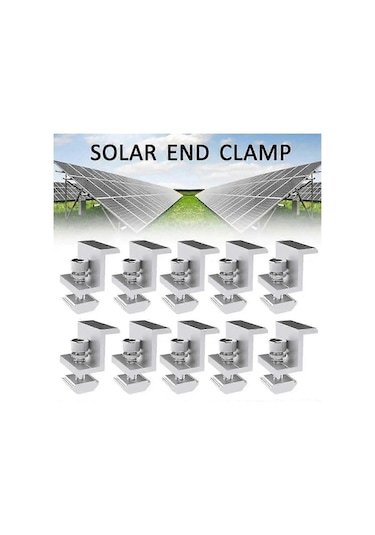 Moly 10 Adet Alüminyum Z-şekilli Güneş Paneli Tutamağı, Çivili, 30mm Yan Basınçlı, Hızlı Kurulum