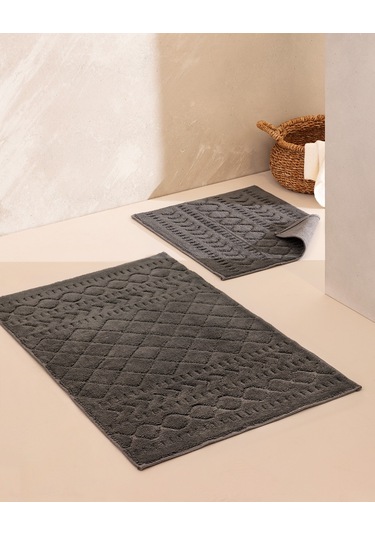 Madame Coco Panier Banyo Paspası - Antrasit - 60x100 Cm Bapa00000000092'li Büyük Boy Set-antrasit