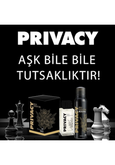 Privacy Gold Sensation Erkek Parfüm Şeffaf Şişe EDT 100 ML