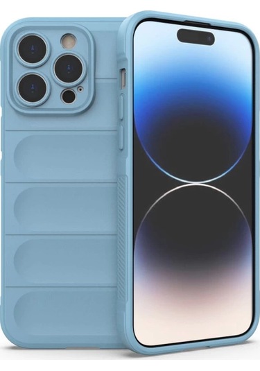 Mepa Apple, Uyumlu iPhone 15 Pro Kılıf Optimum Silikon - Sky Blue Najmaddin standart