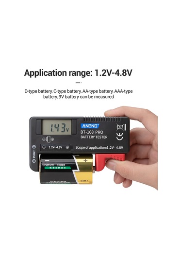 Jeemson Aneng Bt-168 Pro Akü Test Cihazı, Sayısal Göstergeli Pil Seviyesi Ve Kapasite Ölçer 1.2-4.8v