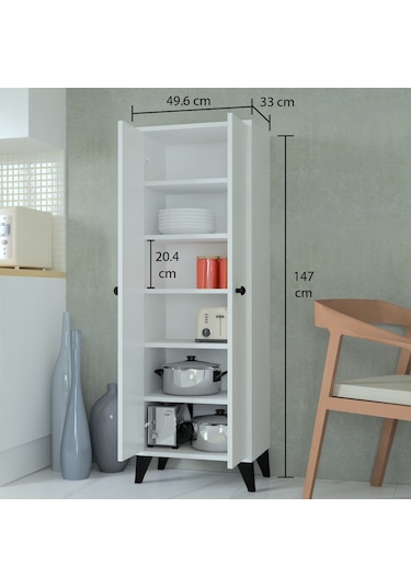 Venedik 6Raflı Banyo Dolabı Beyaz