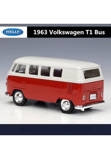Welly 1963 Volkswagen T1 Bus Kırmızı 1/24 Model Araba