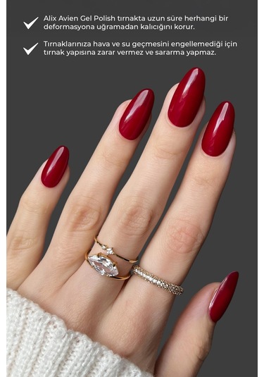 Alix Avien Uv Kalıcı Kan Kırmızı Jel Oje 18 Gel Polish 12 Ml