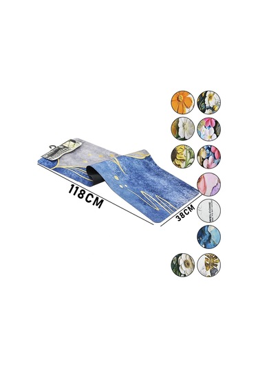 3d Renkli Desenli - D.gen 38x118cmsu Emici Sihirli Banyo Paspas Pvc - Elastik Çok Renkli