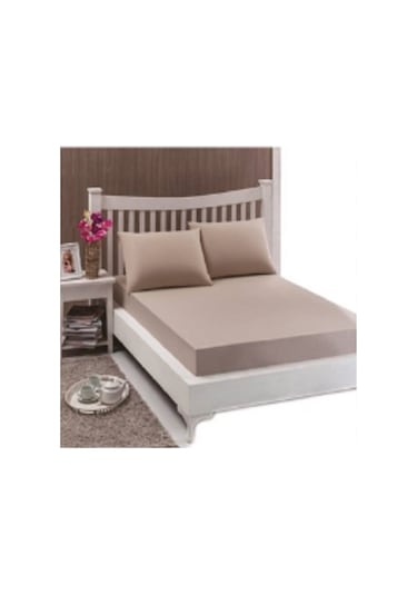 Düz Kahve Penye Fitted Lastikli Çarşaf %100 Pamuklu