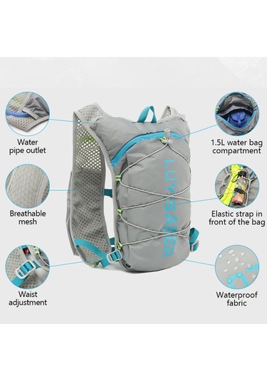 Ultra Hafif Koşu Çantası Yansıtıcı Nefes Alabilen Yürüyüş Sırt Çantası Naylon Açık Hava Spor Maraton Hidrasyon Sırt Çantası Turuncu