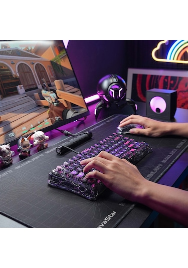 Gravastar Mercury V75 Lite He Hall Effect Manyetik Switch Gaming Klavye, Hot-swappable, Rapid Trigge