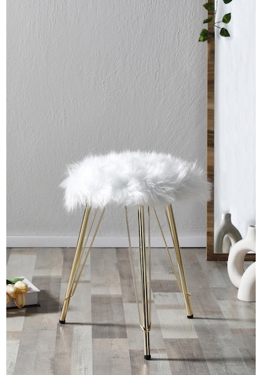 Sude Puf Yumuşak Oturumlu Ayaklı Koltuk Sandalye - Gold Ayak