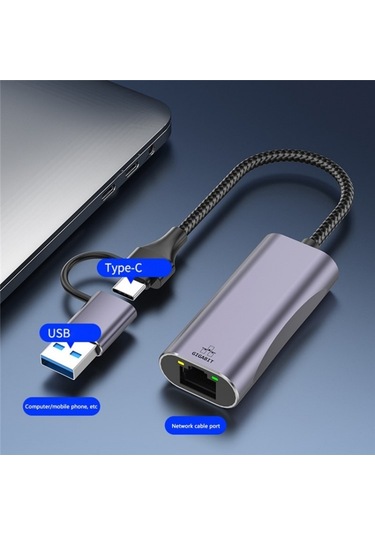 Sones Dizüstü Bilgisayar, Tablet Pc, Telefon Ve Yerleştirme İstasyonu İçin T30b Usb/type-c - Gigabit Hub Adaptörü