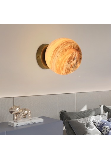 Yifomall Siyah-turuncu Güneş Sistemi Duvar Lambası E27 Avrupa Tipi, 110-240v, Ampul Hariç - Demir Ve Cam Malzeme Çok Renkli