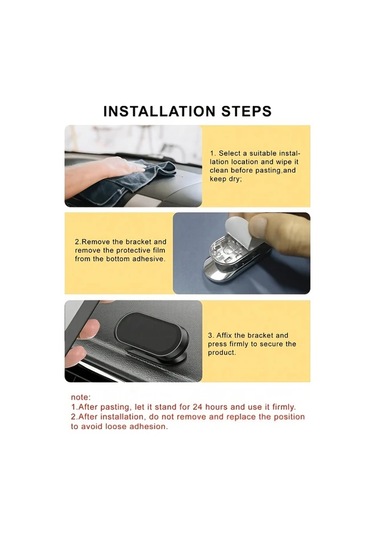 Cordial Siyah Oval Manyetik Araç Telefon Tutucu, Dönebilir Navigasyon Sabitleyici, Güçlü Yapışkan