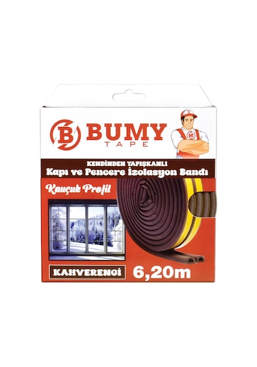 Bumy 6,20m Kahverengi Kapı Ve Pencere Bandı D-profil