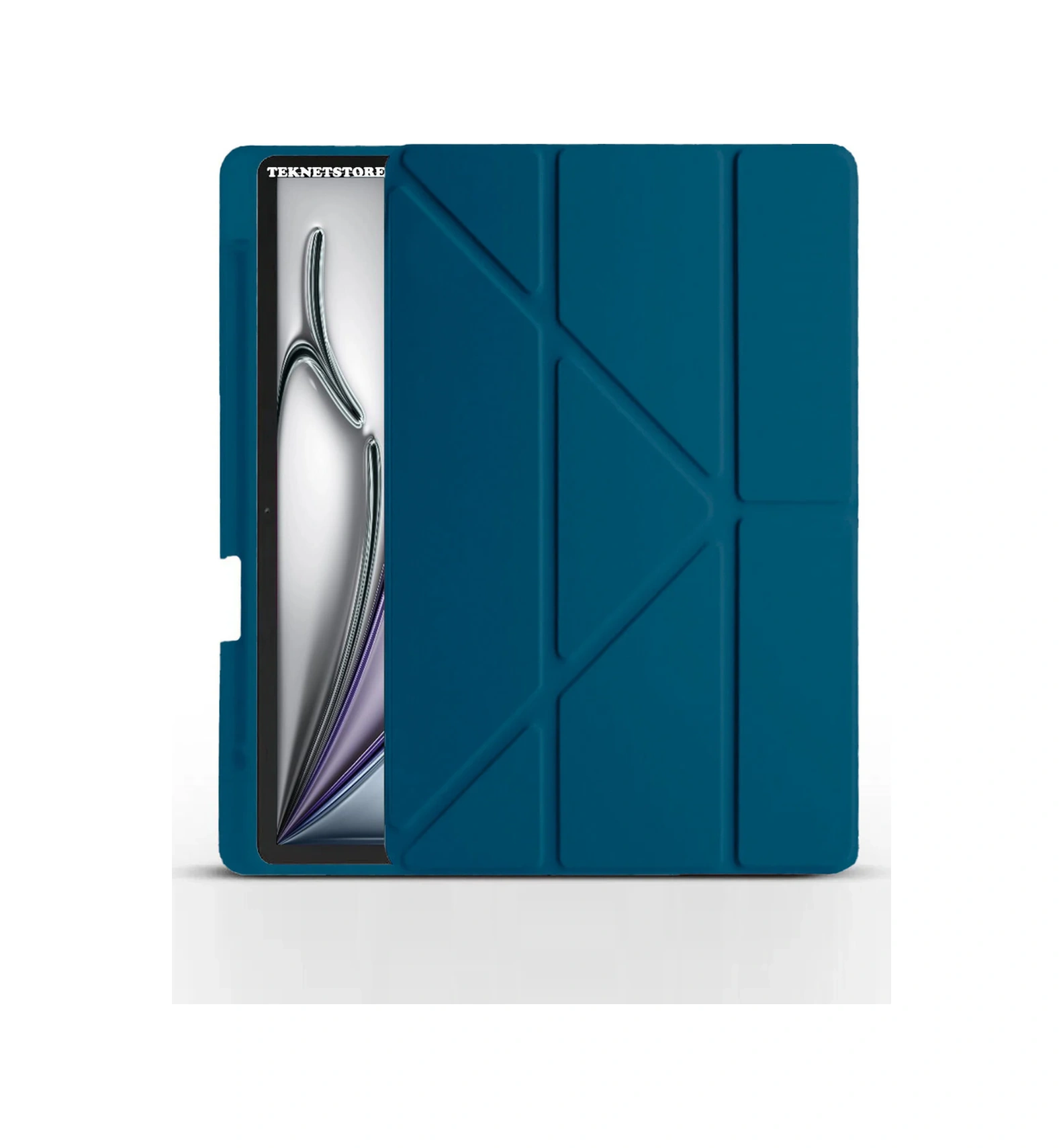 İpad Air 11" M3 2025 / M2 2024 / Air 10.9" 2022/2020 Kılıf Kalem Şarj Bölümü Uyku Modu Standlı Mavi