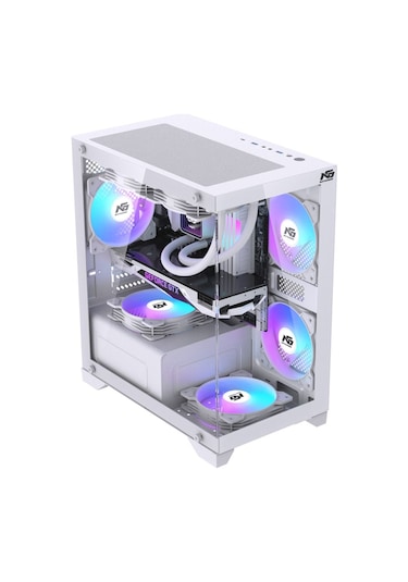 Orion Elite 4x Tuştan Değişen Rgb Fanlı M-atx Boş Bilgisayar Kasası Beyaz