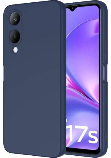 Forzacase Vivo Y17s İle Uyumlu Liquid Serisi İçi Kadife Lansman Silikon Kılıf Lacivert