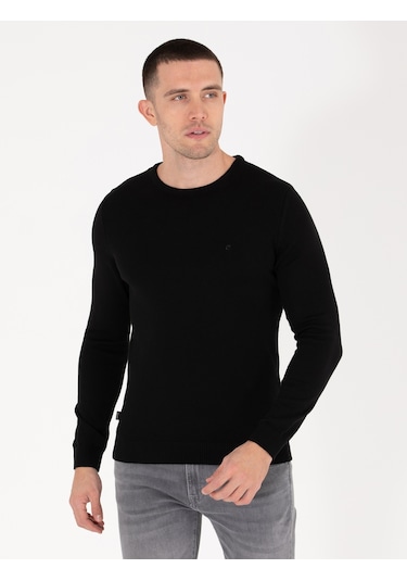 Pierre Cardin Erkek Siyah Triko Kazak 50270179-vr046 Siyah