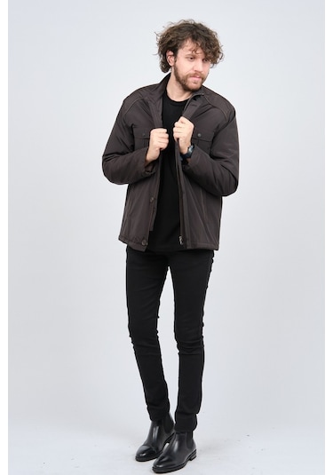 By Serco Erkek Deri Biyeli Kapak Cepli Mont 0620661 Kahverengi-Kahverengi