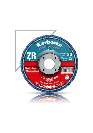 Karbosan Paslanmaz Çelik Inox Flap Disk 115 X 22.23 - 40 Kum