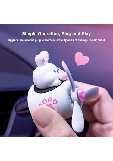 Pervaneli Klima Süsü Oto Koku Klipsi Beyaz Pilot Tavşan