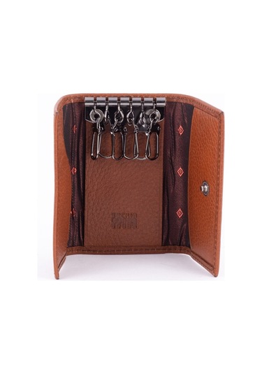 613 Model Hakiki Deri 6'lı Çevirme Anahtarlık Taba