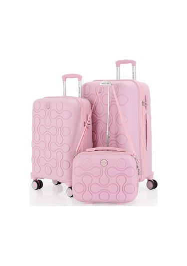 Mçs Polipropilen 3lü Valiz Seti Orta & Kabin & Makyaj V376 S23sy1000052-set 00070 Pudra